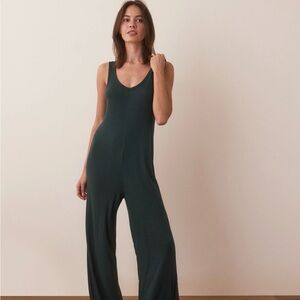 Marine Layer Lexi Rib Lounge Jumpsuit - Navy Blue - Small